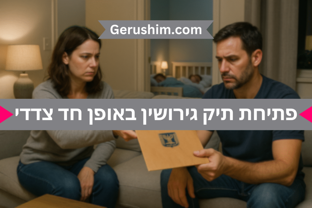 פתיחת תיק גירושין באופן חד צדדי
