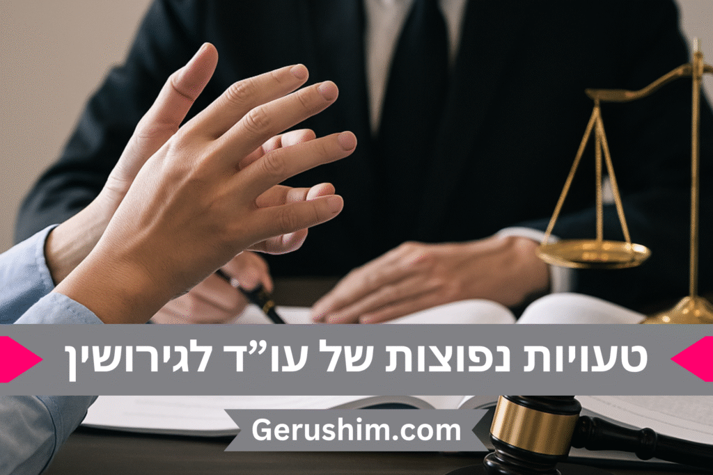 טעויות של עורכי דין לגירושין