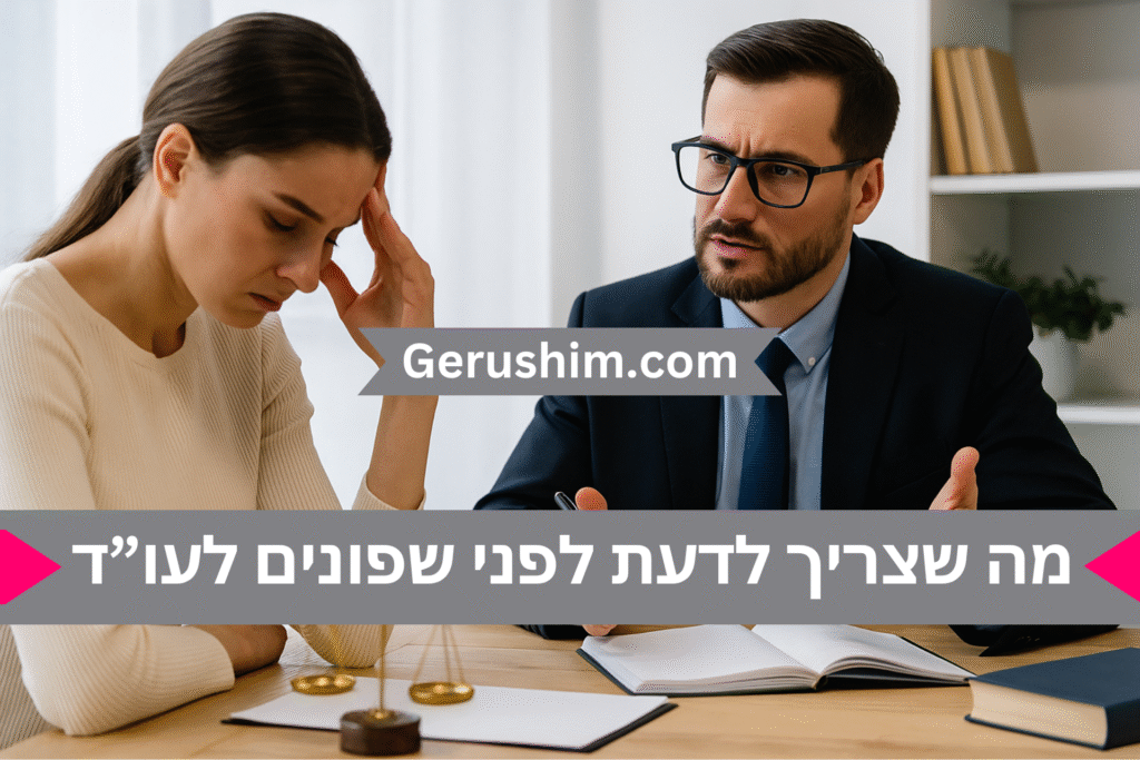 מה צריך לדעת לפני שפונים לעורך דין לייצוג בתיק גירושין