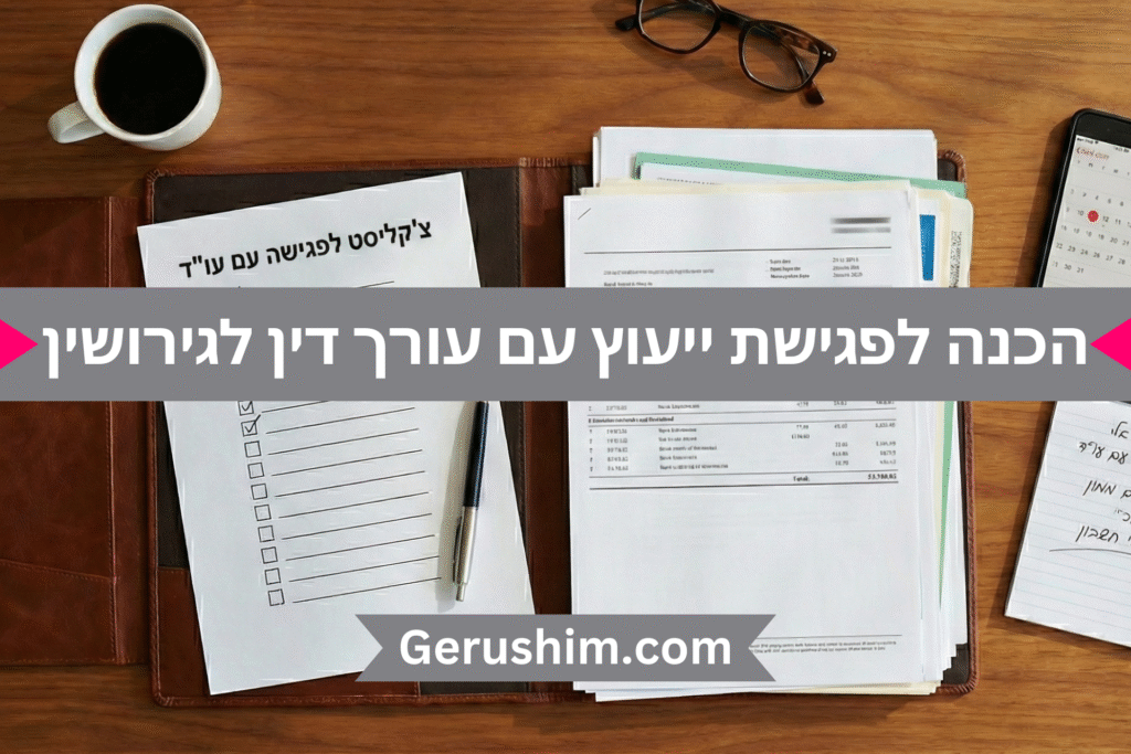 הכנה לפגישת ייעוץ עם עורך דין לגירושין