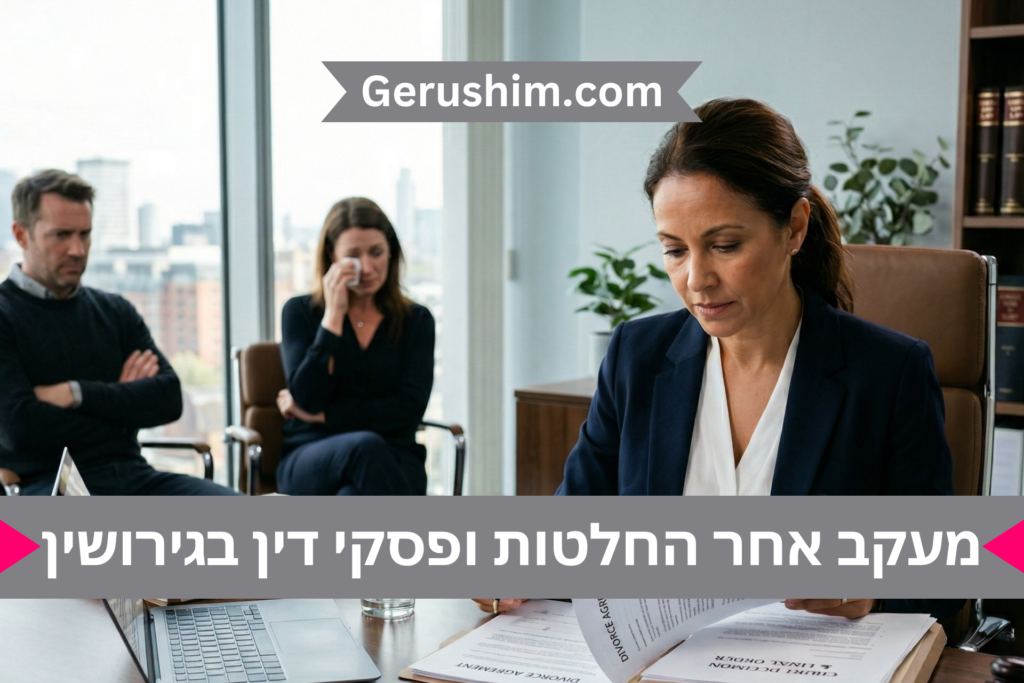 מעקב אחר החלטות ופסקי דין בגירושין