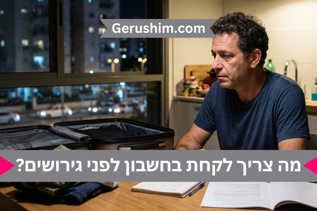 מה צריך לקחת בחשבון לפני גירושים?