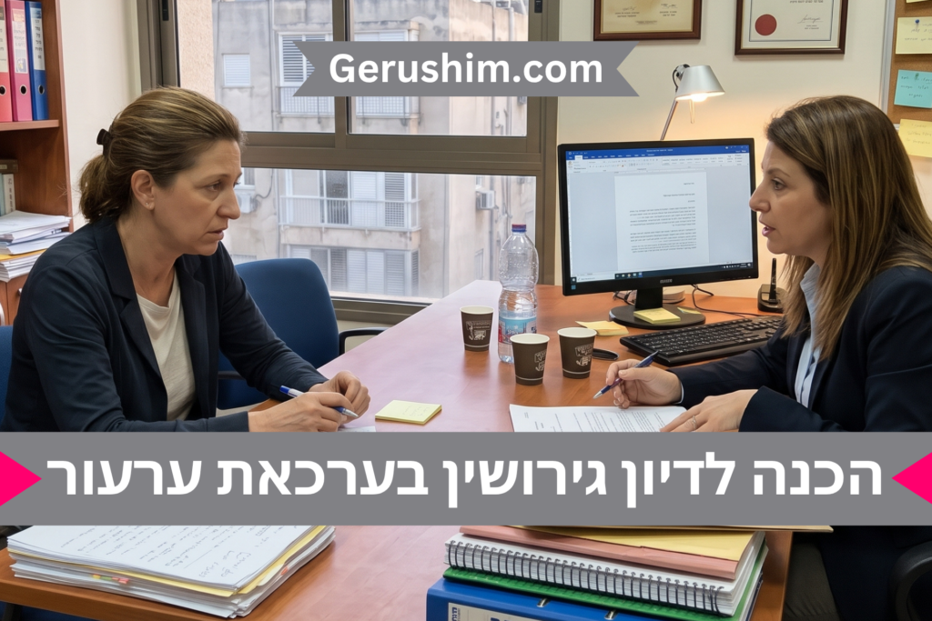 הכנה לדיון גירושין בערכאת ערעור